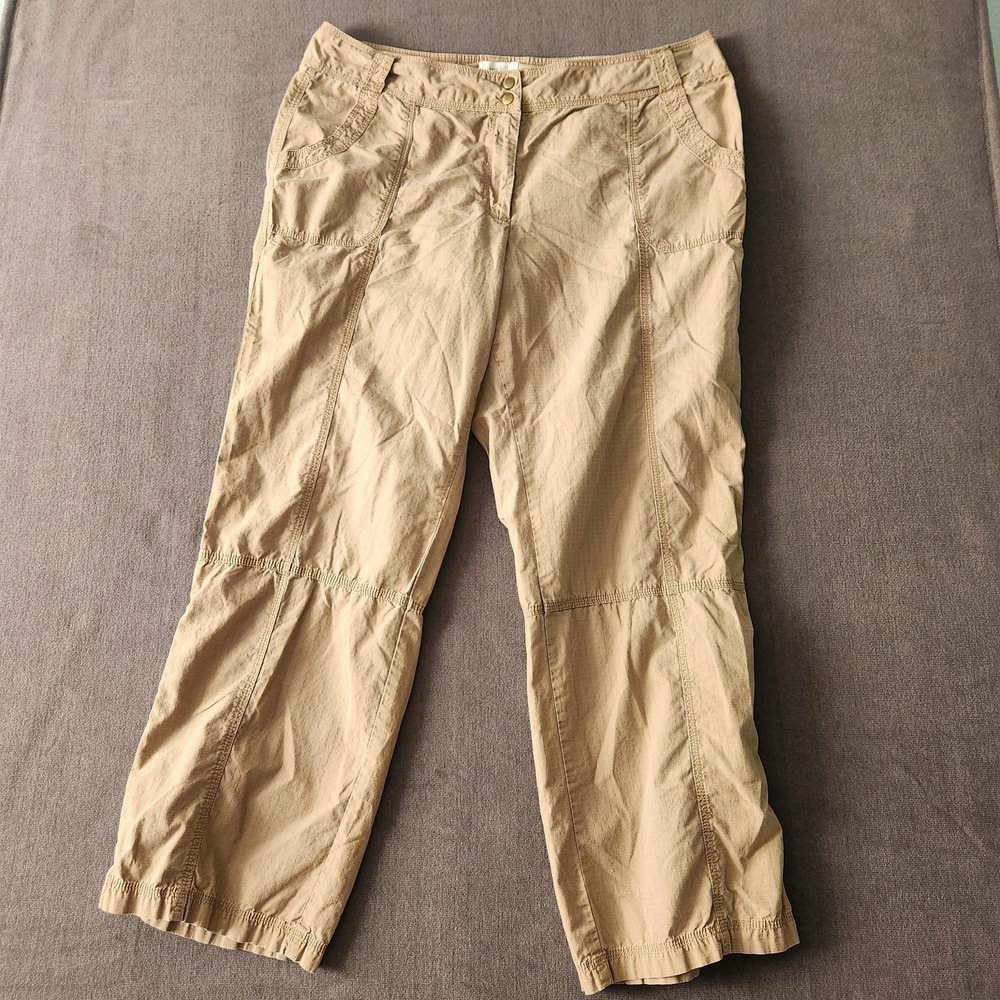 Kate Hill Pants Womens Size 16W Casual Tan Flat Front Lightweight Pocket
